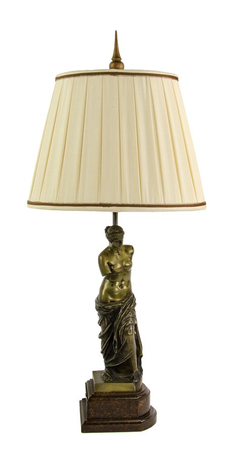 A PATINATED BRONZE 'VENUS DE MILO' FIGURE, MOUNTED AS A (1 of 3)