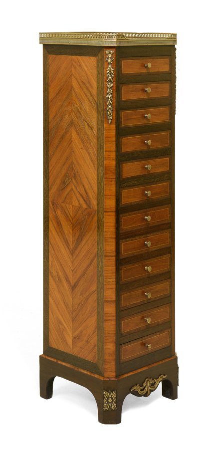 A 19TH CENTURY FRENCH ORMOLU MOUNTED KINGWOOD SPECIMEN (1 of 3)