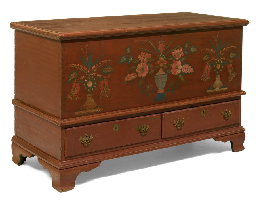 A LATE 19TH CENTURY PAINTED MULE CHEST (1 of 3)
