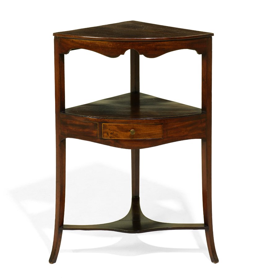 A SHERATON MAHOGANY CORNER WASH STAND (1 of 2)