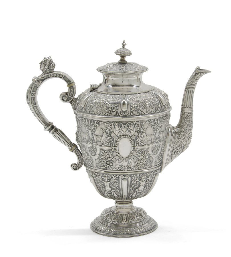 AN ENGLISH SILVER-PLATE TEAPOT, JAMES DIXON & SONS (1 of 4)