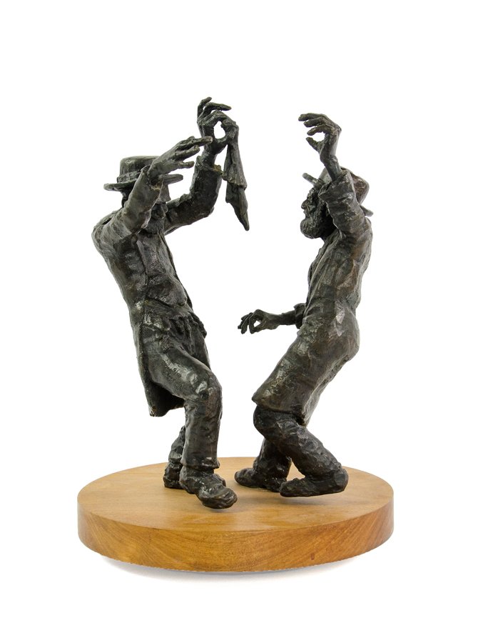 ANONYMOUS , (20th century), Two Figures, Bronze on wood (1 of 4)