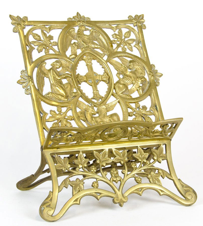 A FOLDING BRASS BIBLE STAND (1 of 1)