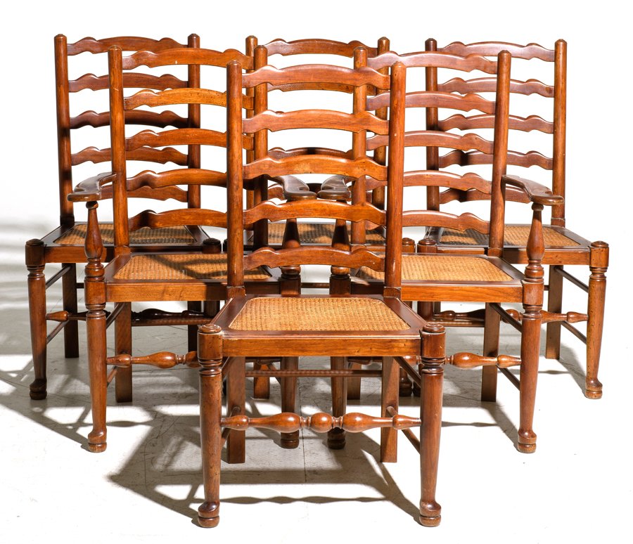 A SET OF SIX LADDERBACK CHAIRS (1 of 1)