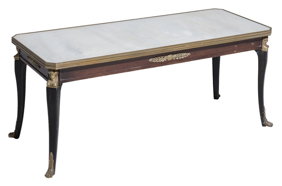 AN EMPIRE STYLE MARBLE TOP LOW TABLE (1 of 1)