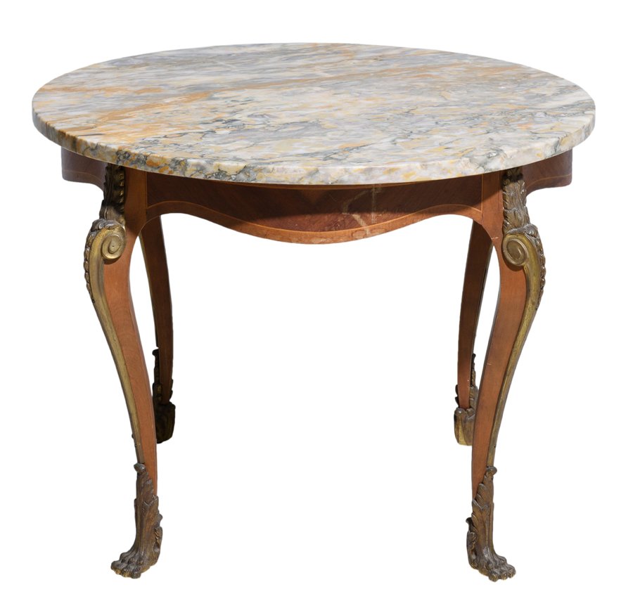 AN ORMOLU MOUNTED PARQUETRY OCCASIONAL TABLE (1 of 1)