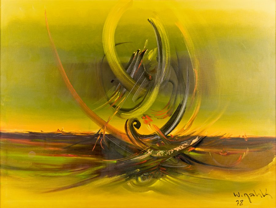 WAJIH NAHLE, (Lebanese, b. 1932), Abstract, 1978, Oil (1 of 4)