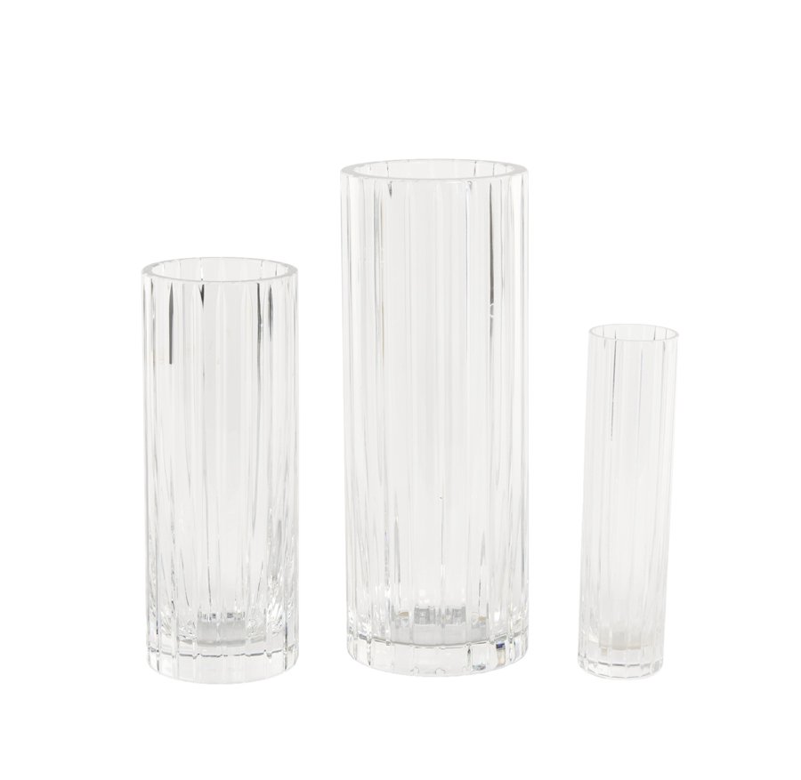 A GRADUATED SET OF THREE BACCARAT CRYSTAL VASES (1 of 2)