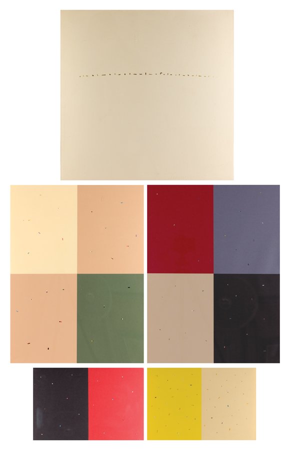 FIDEL SCLAVO, (Uruguayan, b. 1960), Untitled Works,: FIDEL SCLAVO (Uruguayan, b. 1960) Untitled Works, 2010 Perforations on paper (five works) Unsigned Various sizes, largest H 24 x W 17 inches