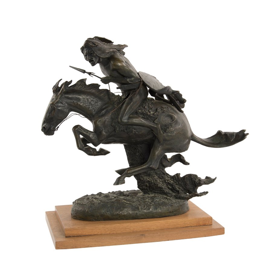 AFTER FREDERIC REMINGTON, (American, 1861-1909),: AFTER FREDERIC REMINGTON (American, 1861-1909) Cheyenne Bronze Incised 'Frederic Remington' H 16 inches