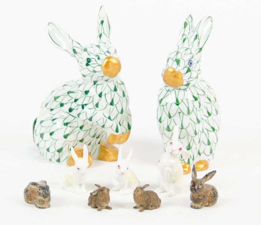 A GROUP OF NINE DECORATIVE RABBITS (1 of 1)