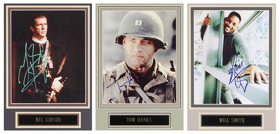 A GROUP OF THREE CELEBRITY AUTOGRAPHED PHOTOGRAPHS (1 of 7)