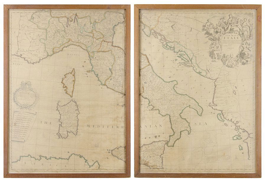 JOHN SENEX, (English, 1678-1740), A New Map of Italy, (1 of 3)