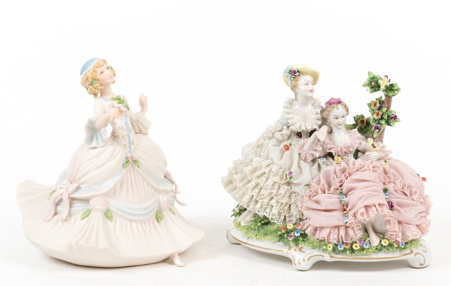 TWO FIGURAL PORCELAIN ARTICLES (1 of 1)