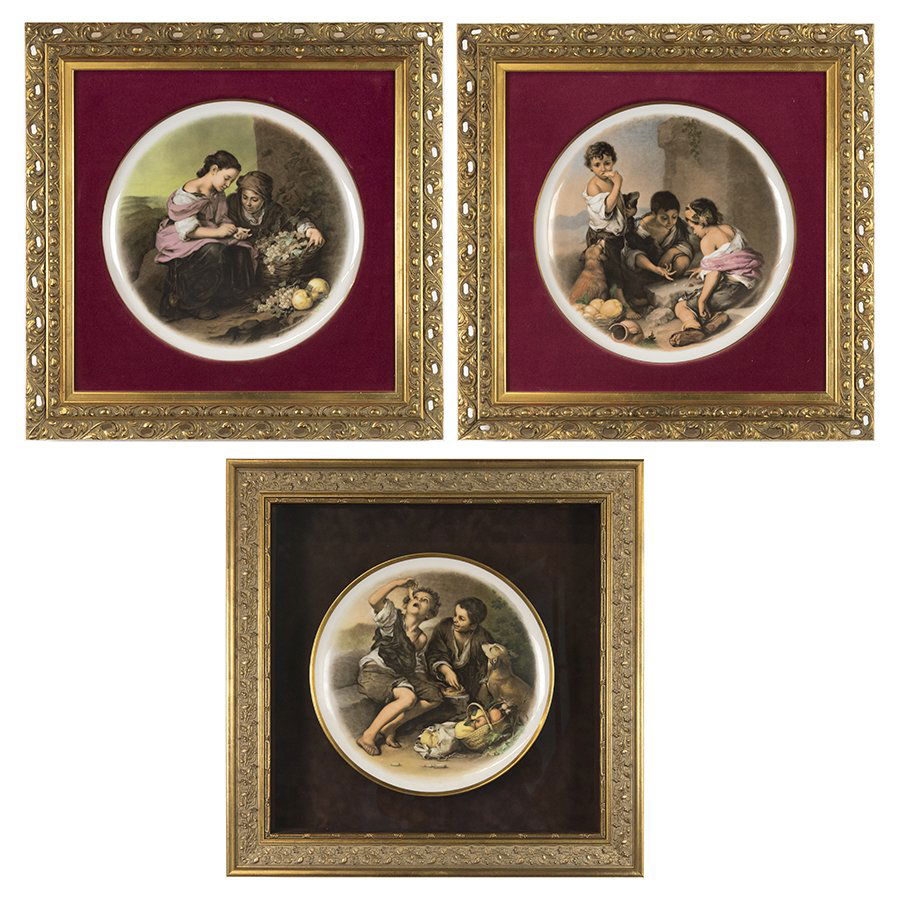 THREE FRAMED HUTSCHENREUTHER TRANSFER DECORATED (1 of 2)