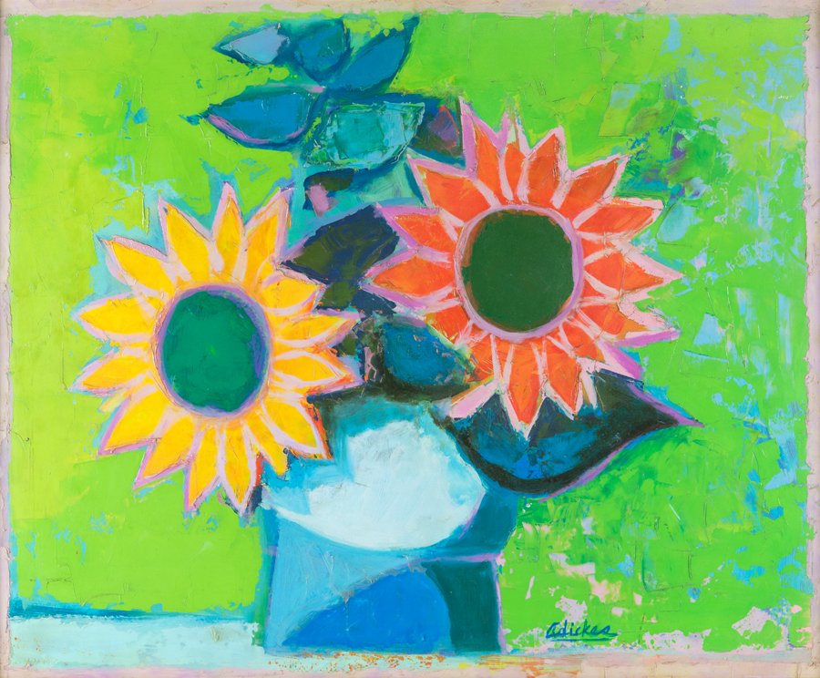 DAVID ADICKES, (American, b. 1927), Sunflowers, Oil on (1 of 4)