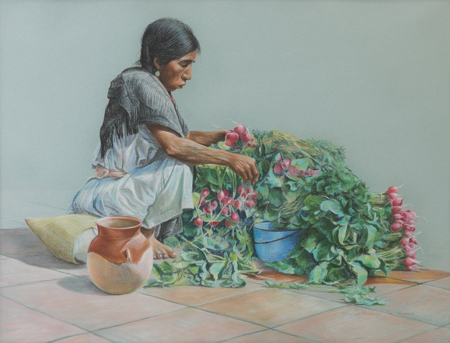 ANTONIO RAMOS BARBOSA, (Mexican, 1942-2005), Untitled,: ANTONIO RAMOS BARBOSA (Mexican, 1942-2005) Untitled, 1980 Pastel on paper Signed lower right H 26 x W 34 inches Provenance: Property from the Collection of Greg Miller, Houston, TX