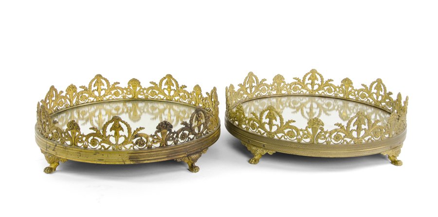 A PAIR OF FRENCH EMPIRE ORMOLU SURTOUT DE TABLE, IN THE (1 of 3)