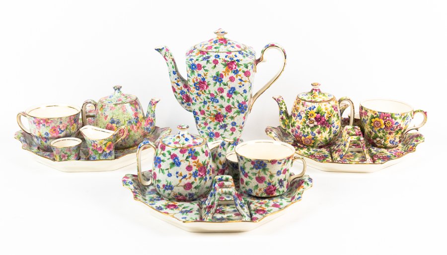 THREE ROYAL WINTON CHINTZ PERSONAL TEA SERVICES (1 of 1)