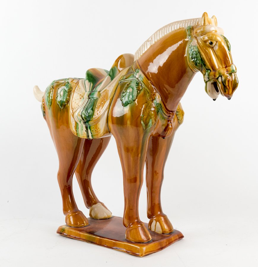 A CHINESE SANCAI MODEL OF A HORSE IN THE TANG STYLE (1 of 1)