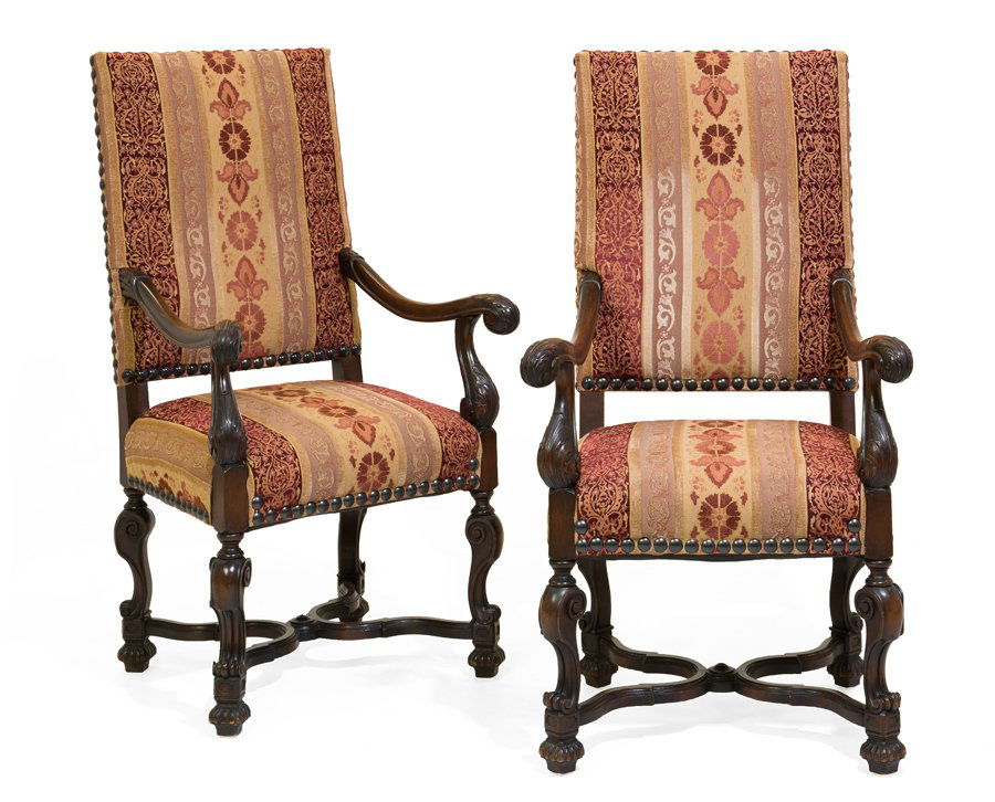 A PAIR OF RENAISSANCE REVIVAL HALL CHAIRS (1 of 1)