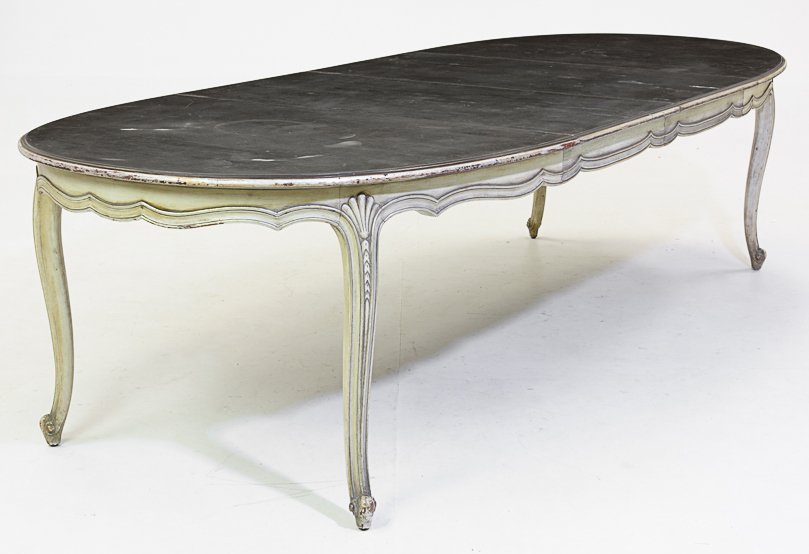 A FRENCH PROVINCIAL STYLE PAINTED DINING TABLE (1 of 1)