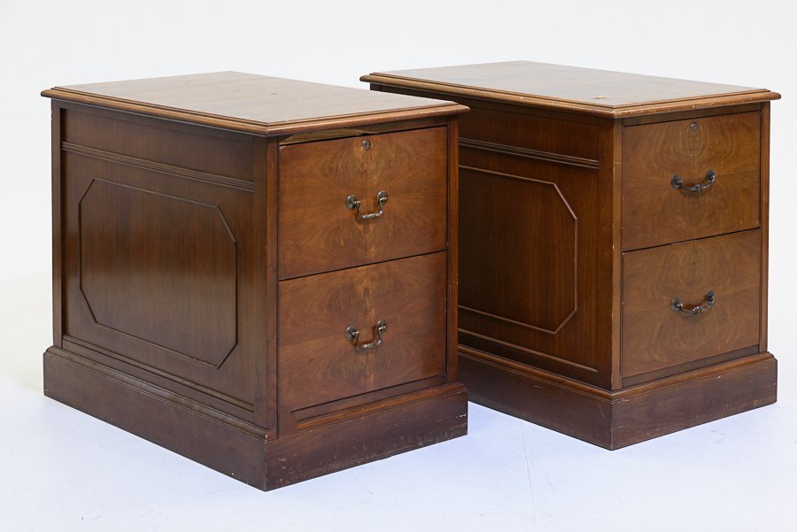 A PAIR OF TWO-DRAWER FILE CABINETS (1 of 1)