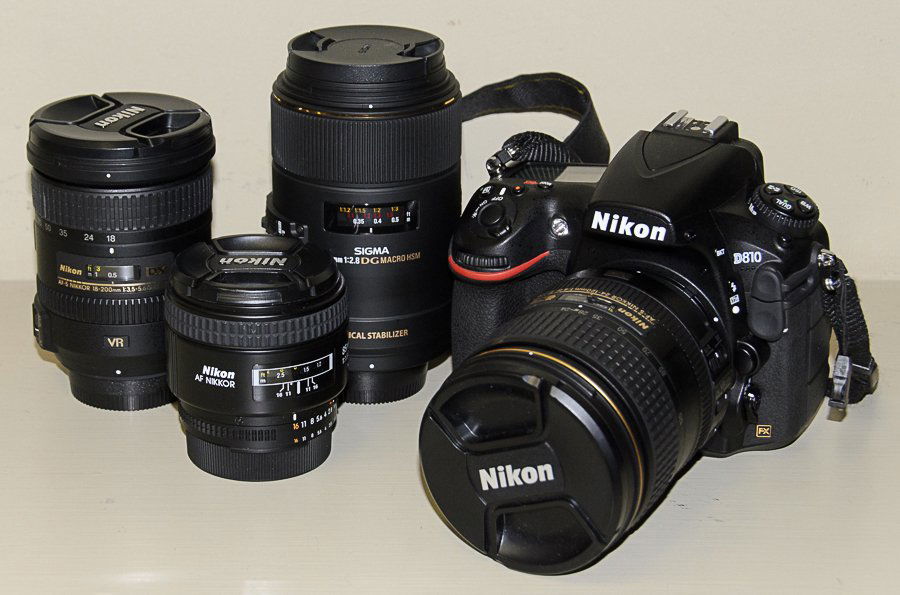A D810 NIKON CAMERA WITH 4 LENSES (1 of 1)