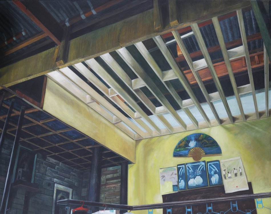 Marina Cruz (b.1982): Construction Always on Progresssigned and dated 2013 (lower left)oil on canvas48” x 60” (122 cm x 152 cm)This piece is accompanied by a certificate issued by the artist confirming the authenticity