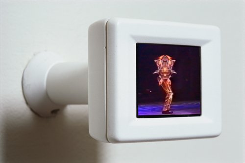 Paul Pfeiffer (b.1966): Live Evil (Gothenburg) 2003 Digital video loop, LCD monitor, DVD player, cast armature 3” x 4” x 4” (8 cm x 10 cm x 10 cm)Provenance: Museum of Contemporary Art and Design (MCAD) Man