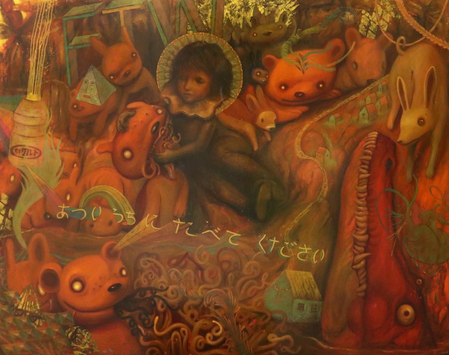 ATTRIBUTED TO FROILAN CALAYAG AND DEX FERNANDEZ: Untitled unsigned oil on canvas 60” x 48” (152 cm x 122 cm)