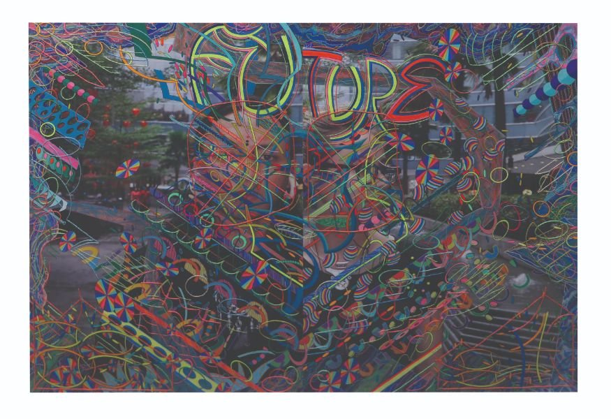 Dex Fernandez (b. 1984): Futuresigned and dated 2017 (lower right)mixed media on paper mounted on canvas32” x 42” (81 cm x 107 cm)