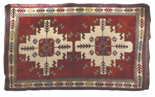 A Vintage Turkish Baluchi Carpet: 93 1/4” x 56” (237 cm x 142 cm)