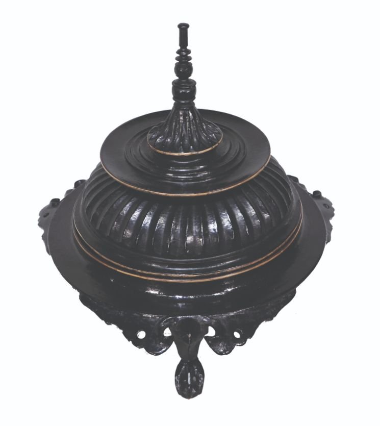 A Lacquered Burmese Footed Tray: A Lacquered Burmese Footed Tray with Domed Cover lacquered wood 19” x 39” (48 cm x 99 cm)
