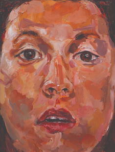 Winner Jumalon (b. 1983): Winner Jumalon (b. 1983) Portrait signed and dated 1995 (lower right) oil on canvas 25” x 19” (63 cm x 48 cm)