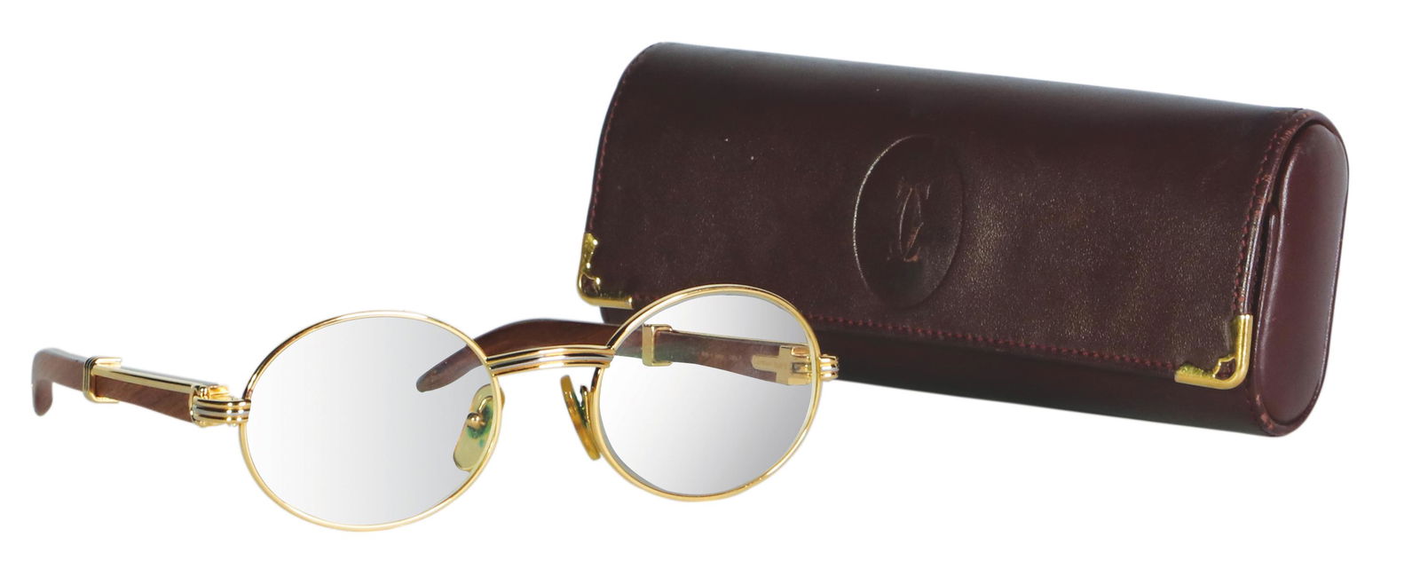 Must de Cartier Vintage Gold and Wood Frame Oval (1 of 1)