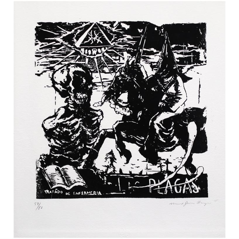 Manuel Ocampo (b. 1965) - Tratado de Enfermeria: Manuel Ocampo (b. 1965)Tratado de EnfermeriaSigned and dated 2015 (lower right)serigraph, 57/8019” x 17” (48 cm x 43 cm)