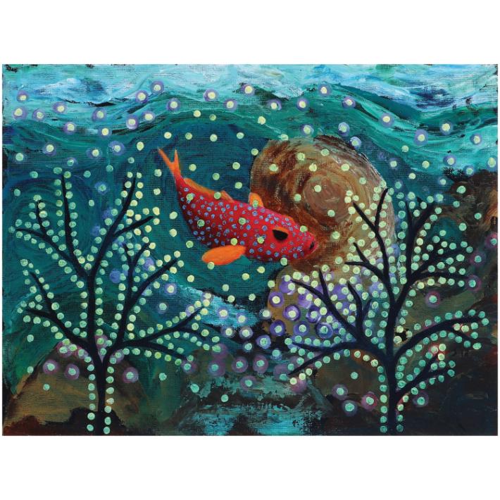 Jay Maclean - Under the Sea: Jay Maclean Under the Sea signed and dated 2018 (lower right) acrylic on board 12” x 16” (30 cm x 41 cm)