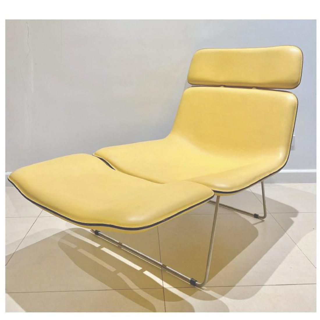 Erwan Bouroullec for Cappellini: Erwan Bouroullec for Cappellini Spring Leather Lounge Chair Sg/4TDesign: 2000Condition: ca 2000sH 91 cm x W 78 cm x D 120 cm