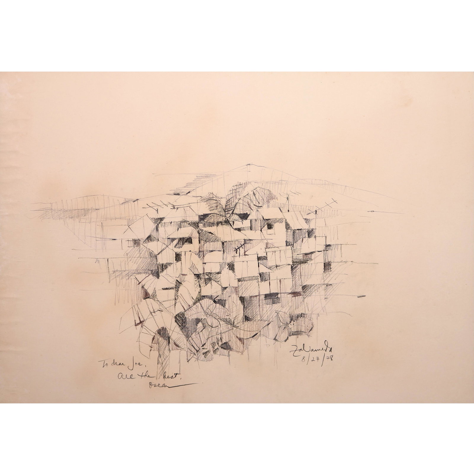 Oscar Zalameda (1930 - 2010) - Barung-Barong: Oscar Zalameda (1930 - 2010) Barung-Barong signed and dated 1978 (lower right) pastel on paper 21” x 30” (53 cm x 76 cm) PROPERTY FORMERLY IN THE JOE GUEVARA COLLECTION Pro