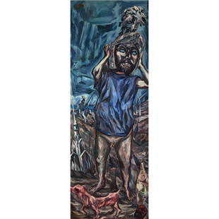 Melvin Culaba (b. 1971) - Nakakaloko: Melvin Culaba (b. 1971) Signed & Dated signed and dated 2016 (upper left) Medium oil on canvas Measurements 84Ã¢Â€Â x 30Ã¢Â€Â (213 cm x 76 cm) Provenance Provenance: