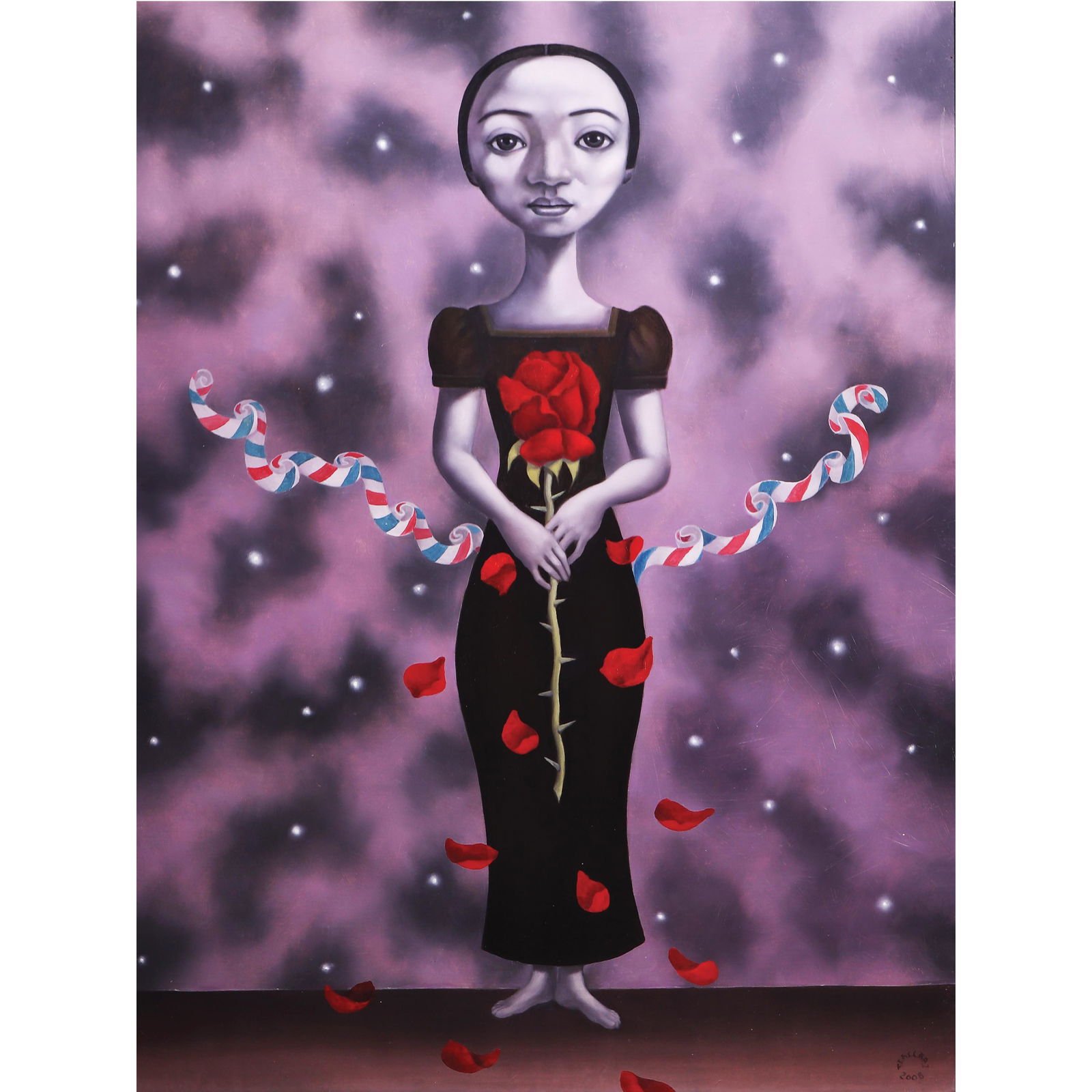 Joy Mallari (b. 1966) - Par Avion: Joy Mallari (b. 1966) Signed & Dated signed and dated 2008 (lower right) Medium oil on canvas Measurements 48Ã¢Â€Â x 36Ã¢Â€Â (122 cm x 91 cm Exhibited Exhibited: Rekw