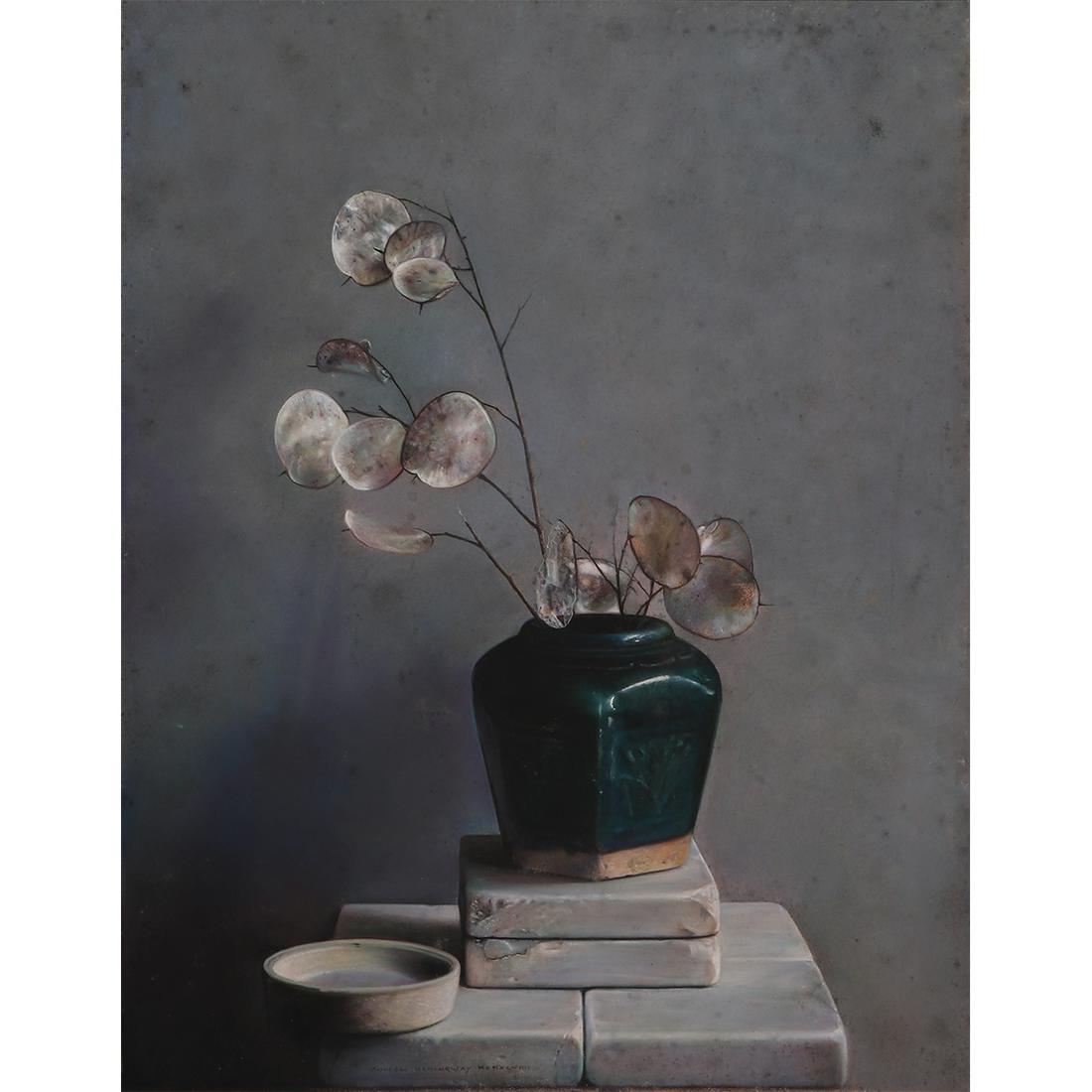 Andrew Hemingway Still Life: Andrew Hemingway Still Life signed and dated 1980 (lower center) 18” x 14” (46 cm x 36 cm) " "