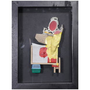 Yasmin Sison (b. 1972) Objects in Tables, Objects: Yasmin Sison (b. 1972) Objects in Tables, Objects on Chairs 6 2016 with frame: 13 1/2” x 10 1/2” (34 cm x 27 cm) " Accompanied by a certificate issued by Galerie Artes confirming the au
