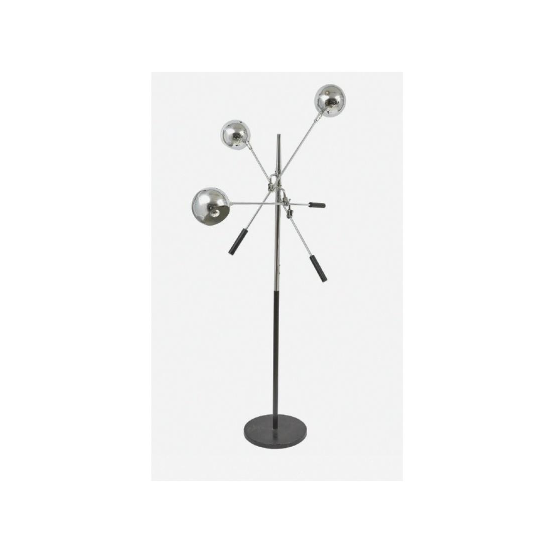 Robert Sonneman Triennale Orbiter Floor Lamp Design: Robert Sonneman Triennale Orbiter Floor Lamp Design : Robert Sonneman H 74â€œ D 36” " " Space Age floor lamp in original chrome and black matte paint finish with 6 inch rotating