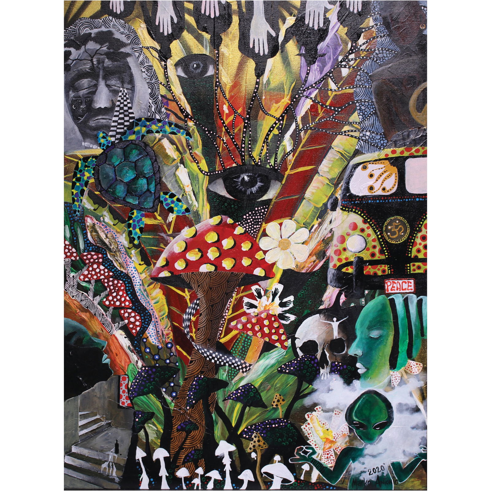 Marko Antonio: Marko AntonioSurrealismsigned and dated 2020 (lower right)acrylic on canvas32” x 23” (81 cm x 58 cm)