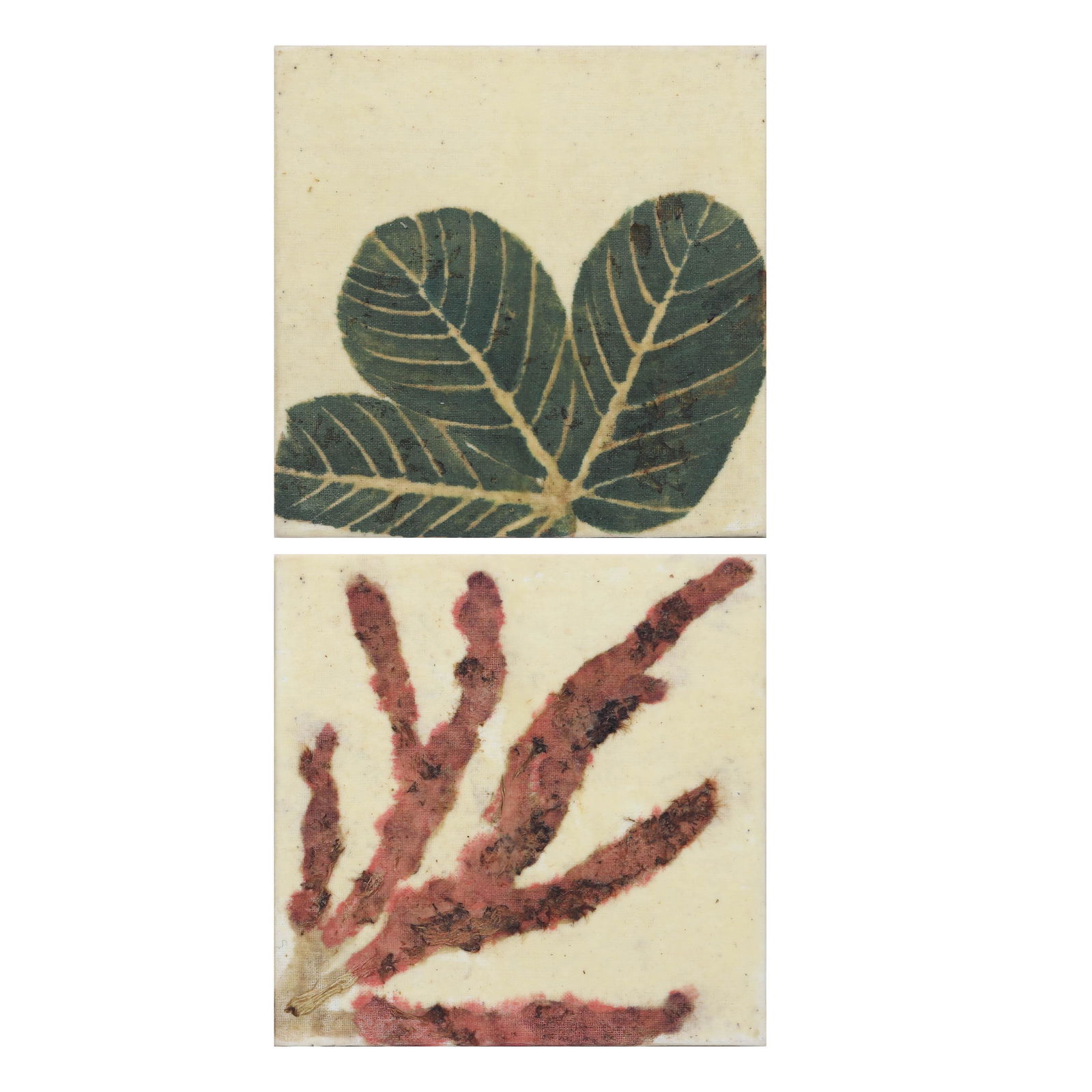 Geraldine Javier (b. 1970): Geraldine Javier(b. 1970) Frida Kahlo and Van Gogh,Deconstructed Project 5” x 5” (13 cm x 13 cm)