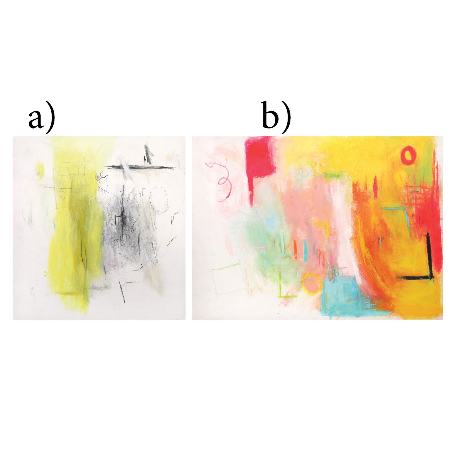 Matthew Adam Ross (b. 1988):  Matthew Adam Ross (b. 1988) a) Untitled signed and dated 2018 (verso) oil on canvas 50” x 47” (127 cm x 119 cm) b) Untitled signed and dated 2018 oil on canvas 3