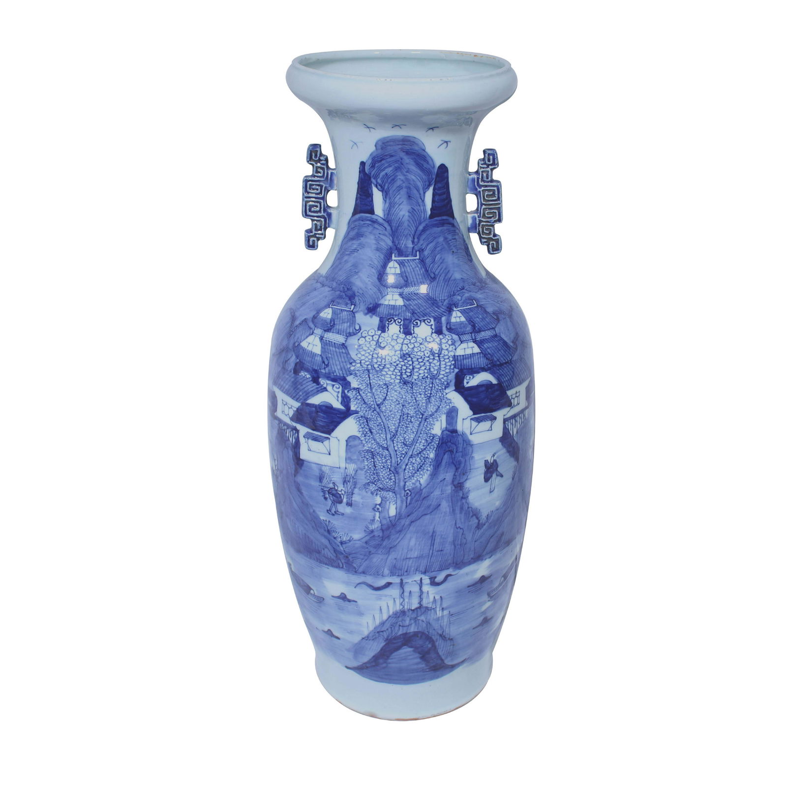 A Qing Dynasty Jar Blue and white, village scene (with (1 of 1)