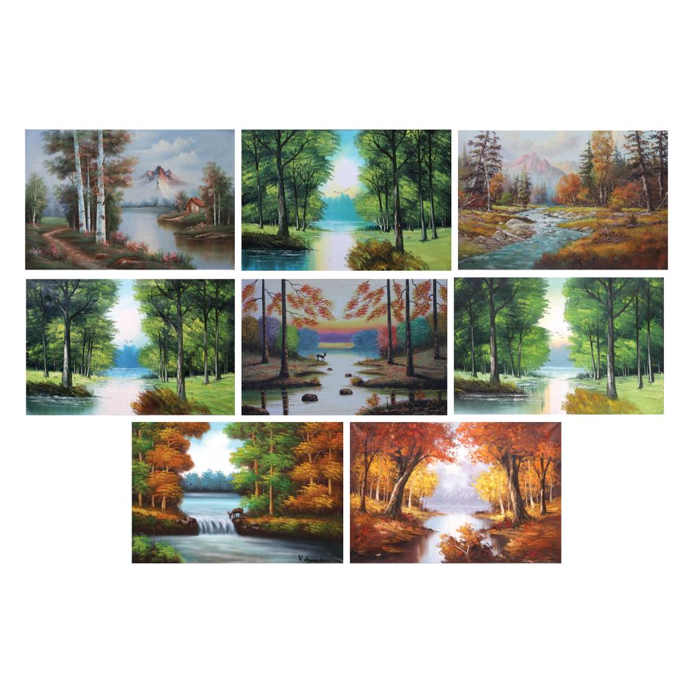 Bob Ross School Forest - 8 pieces: Bob Ross SchoolForest - 8 piecesoil on canvas24" x 36" (61 cm x 91 cm)